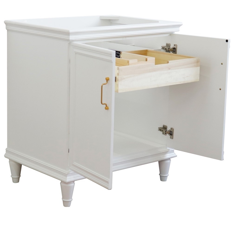 30 in. Single Wooden Vanity  White Finish Cabinet Only