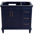 36 in. Single Wooden Vanity  Blue Finish Left Door Cabinet Only