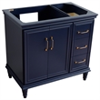 36 in. Single Wooden Vanity  Blue Finish Left Door Cabinet Only