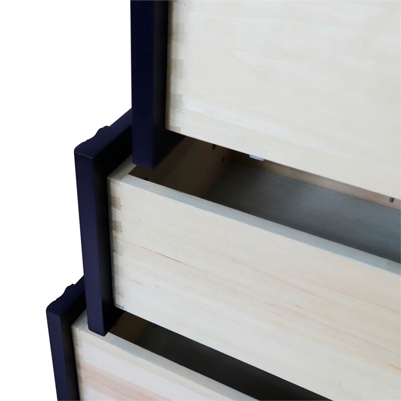 36 in. Single Wooden Vanity  Blue Finish Left Door Cabinet Only