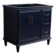 36 in. Single Wooden Vanity  Blue Finish Left Door Cabinet Only