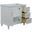 36 in. Single Wooden Vanity  White Finish Left Door Cabinet Only