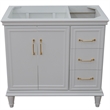 36 in. Single Wooden Vanity  White Finish Left Door Cabinet Only