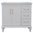 36 in. Single Wooden Vanity  White Finish Left Door Cabinet Only