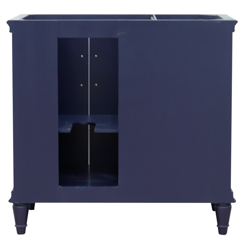 36 in. Single Wooden Vanity  Blue Finish Right Door Cabinet Only