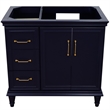 36 in. Single Wooden Vanity  Blue Finish Right Door Cabinet Only