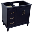 36 in. Single Wooden Vanity  Blue Finish Right Door Cabinet Only