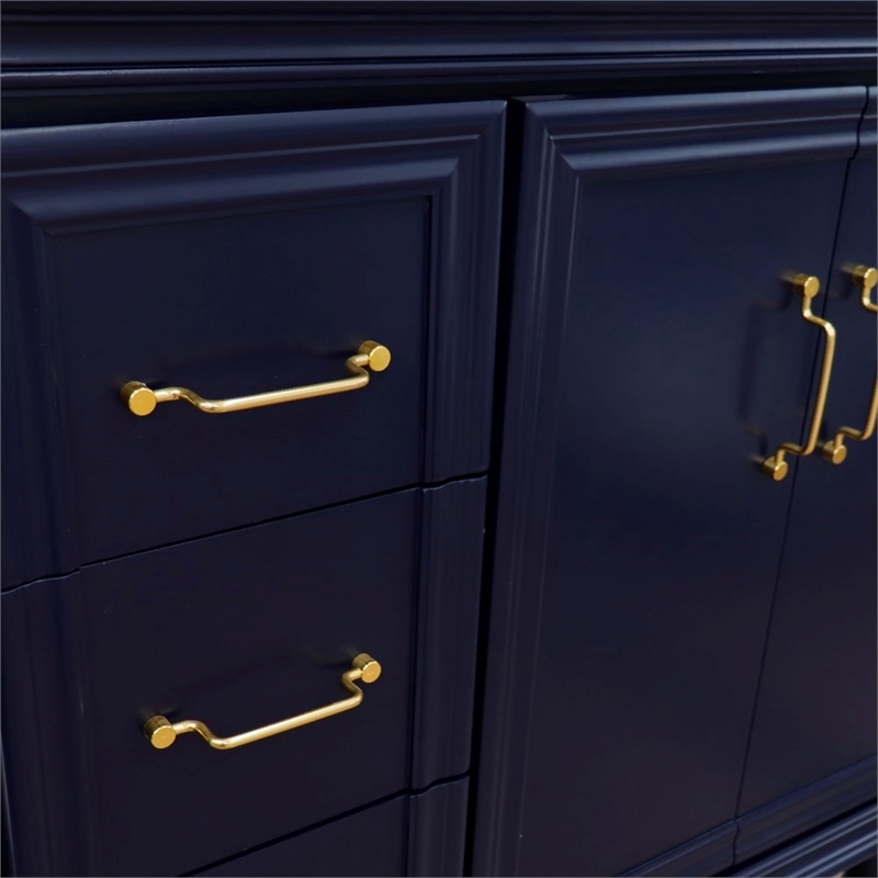 36 in. Single Wooden Vanity  Blue Finish Right Door Cabinet Only