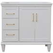 36 in. Single Wooden Vanity  White Finish Right Door Cabinet Only