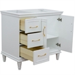 36 in. Single Wooden Vanity  White Finish Right Door Cabinet Only