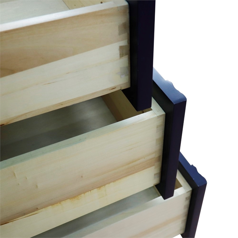 48 in. Double Wooden Vanity Blue Finish Cabinet Only