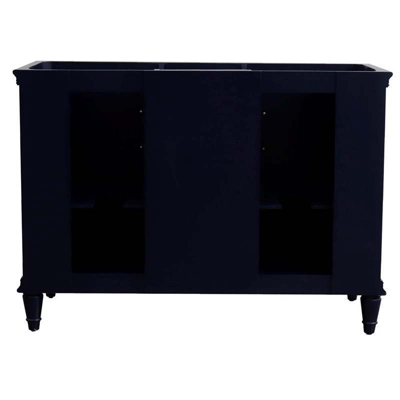 48 in. Double Wooden Vanity Blue Finish Cabinet Only