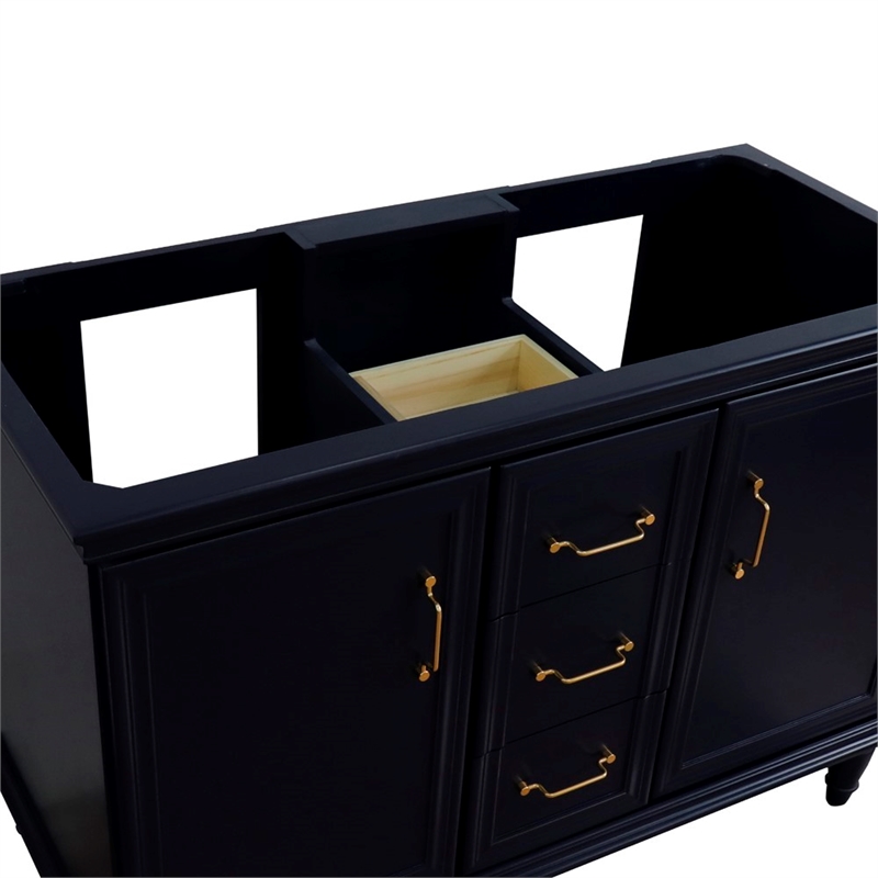 48 in. Double Wooden Vanity Blue Finish Cabinet Only