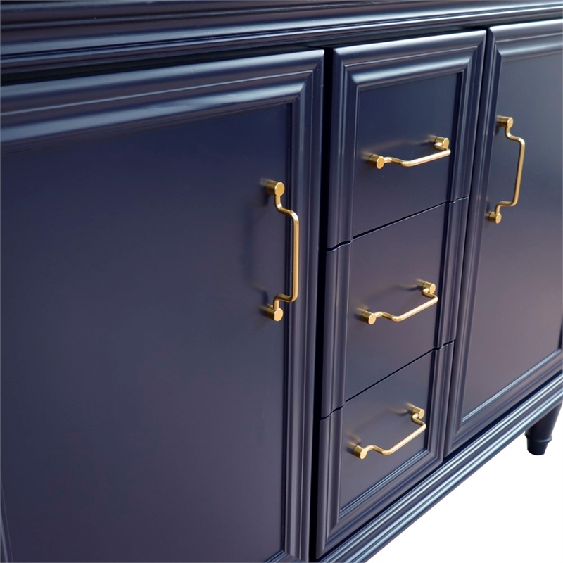48 in. Double Wooden Vanity Blue Finish Cabinet Only