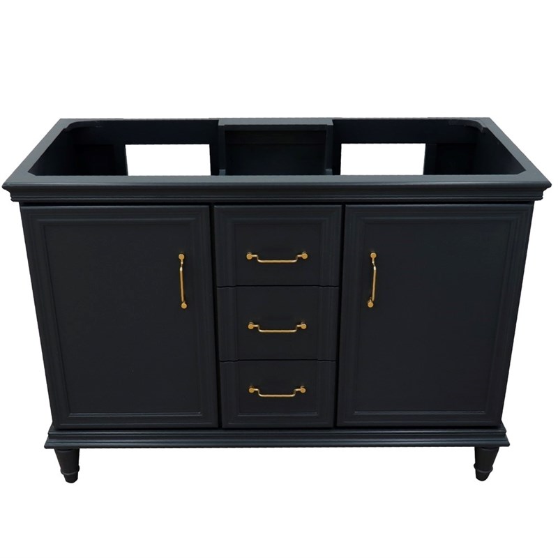 48 in. Double  Vanity Dark Gray Cabinet Only