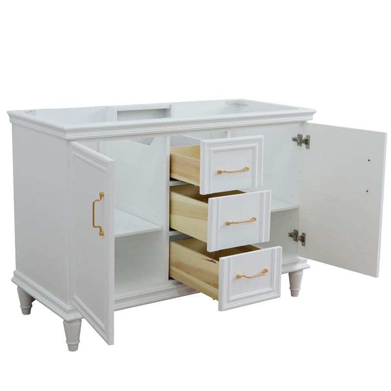 48 in. Double Wooden Vanity White Finish Cabinet Only