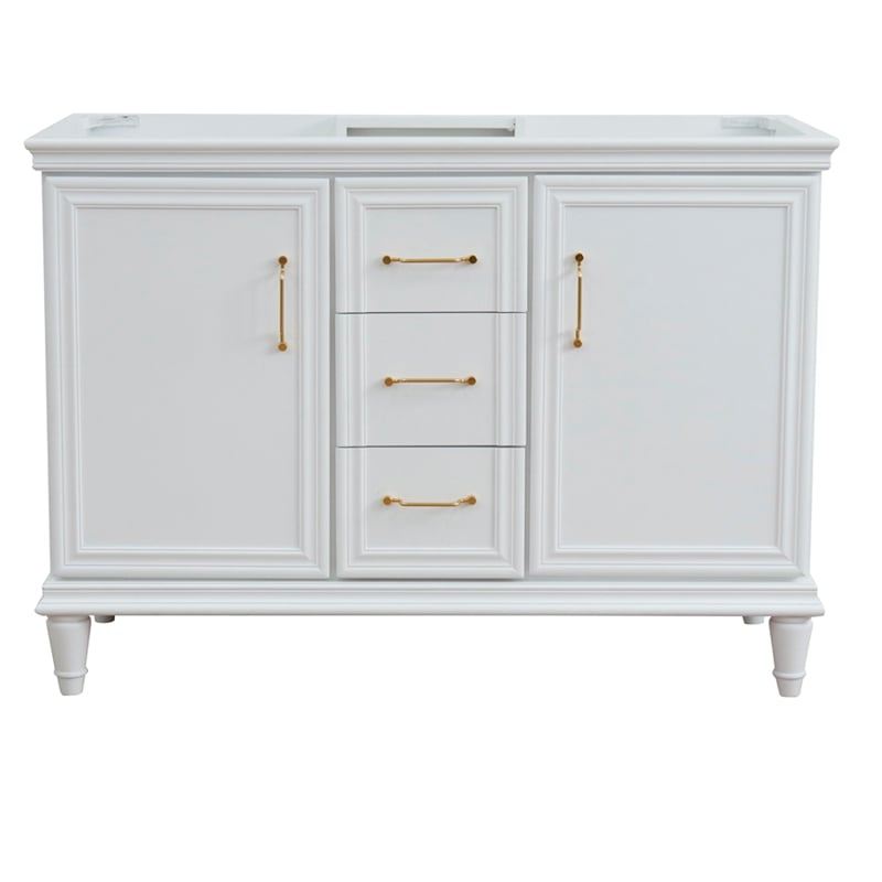 48 in. Double Wooden Vanity White Finish Cabinet Only