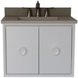31 in. Single Wooden Vanity  White with White Concrete Top Rectangle Sink