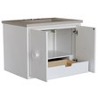 31 in. Single Wooden Vanity  White with White Concrete Top Rectangle Sink