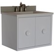 31 in. Single Wooden Vanity  White with White Concrete Top Rectangle Sink