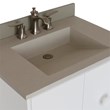 31 in. Single Wooden Vanity  White with White Concrete Top Rectangle Sink