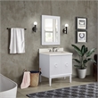 31 in. Single Wooden Vanity  White with White Concrete Top Rectangle Sink