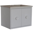 31 in. Single Wooden Vanity  White with White Concrete Top Rectangle Sink