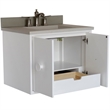 31 in. Single Wooden Vanity  White with White Concrete Top Rectangle Sink