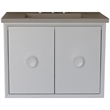 31 in. Single Wooden Vanity  White with White Concrete Top Rectangle Sink
