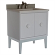 31 in. Single Wooden Vanity  White with White Concrete Top Rectangle Sink