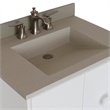 31 in. Single Wooden Vanity  White with White Concrete Top Rectangle Sink