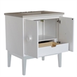 31 in. Single Wooden Vanity  White with White Concrete Top Rectangle Sink