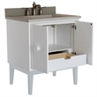 31 in. Single Wooden Vanity  White with White Concrete Top Rectangle Sink