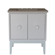 31 in. Single Wooden Vanity  White with White Concrete Top Rectangle Sink