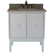 31 in. Single Wooden Vanity  White with White Concrete Top Rectangle Sink