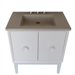 31 in. Single Wooden Vanity  White with White Concrete Top Rectangle Sink