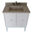 31 in. Single Wooden Vanity  White with White Concrete Top Rectangle Sink