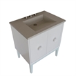 31 in. Single Wooden Vanity  White with White Concrete Top Rectangle Sink