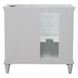 37 in. Single Wooden Vanity  White Gray Granite Rectangle Left Door.Left Sink