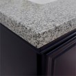 61 in. Double Wooden Vanity Blue Gray Granite Rectangle Sink