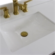61 in. Double Wooden Vanity Blue White Quartz Rectangle Sink