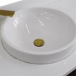 61 in. Double Wooden Vanity Blue White Quartz Round Sink