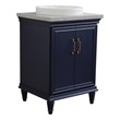 25 in. Single Wooden Vanity  Blue with Gray Granite Rectangle Sink