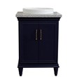 25 in. Single Wooden Vanity  Blue with Gray Granite Rectangle Sink
