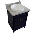 25 in. Single Wooden Vanity  Blue with Gray Granite Rectangle Sink