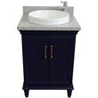 25 in. Single Wooden Vanity  Blue with Gray Granite Rectangle Sink