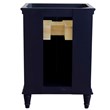 25 in. Single Wooden Vanity  Blue with Gray Granite Rectangle Sink