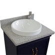 25 in. Single Wooden Vanity  Blue with Gray Granite Rectangle Sink