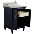 25 in. Single Wooden Vanity  Blue with Gray Granite Rectangle Sink