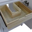 25 in. Single Wooden Vanity  White with Gray Granite Rectangle Sink
